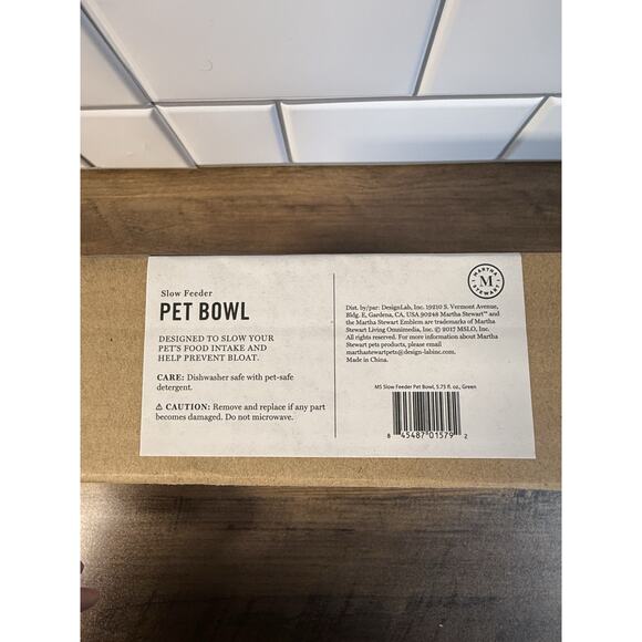 NEW Martha Stewart Pets Dog Bowl Cat Bowl Slow Feeder Slow Eating Green - Picture 7 of 8